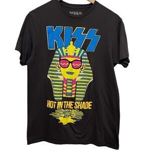KISS Hot in the Shade Neon Graphic T Shirt Size Medium 100% Cotton